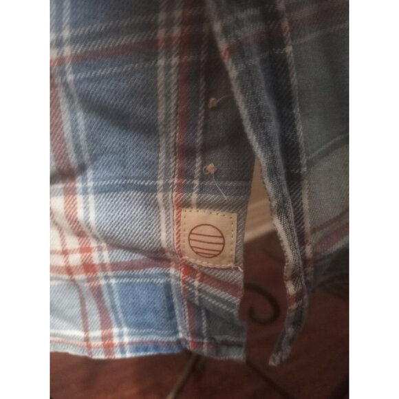 Marine Layer Plaid Button Shirt Men’s XL Blue Red 100% Cotton Button Down - Picture 3 of 11